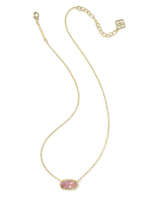 9608898734 Kendra Scott Elisa Necklace in Gold Light Mauve Illusion