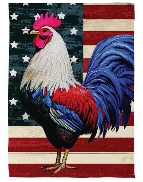 SXK1B3SGF425 Evergreen All American Rooster Garden Flag