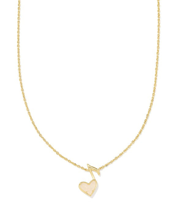 9608872704 Kendra Scott Dolly Parton Ari Music Note Heart in Gold Iridescent Drusy