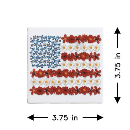 COS1009 Sincere Surroundings Floral American Flag Coaster