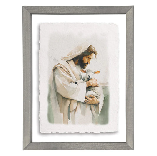 FAR1254 Sincere Surroundings Jesus Holding Lamb Sign