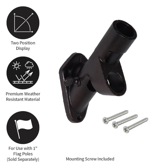 03049 Evergreen 2 Position Black Flag Bracket
