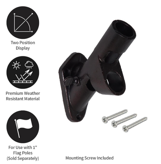 03049 Evergreen 2 Position Black Flag Bracket