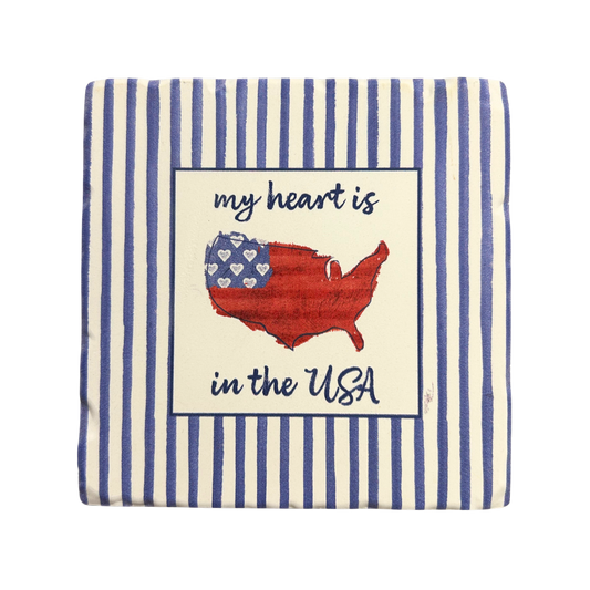 02-03123 Thirstystone My Heart Is In The USA Coaster