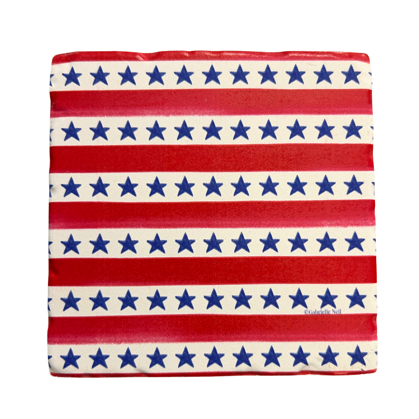 02-03125 Thirstystone Red Stripe & Blue Star Coaster
