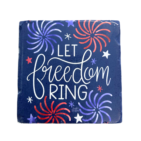 02-03131 Thirstystone Let Freedom Ring Coaster