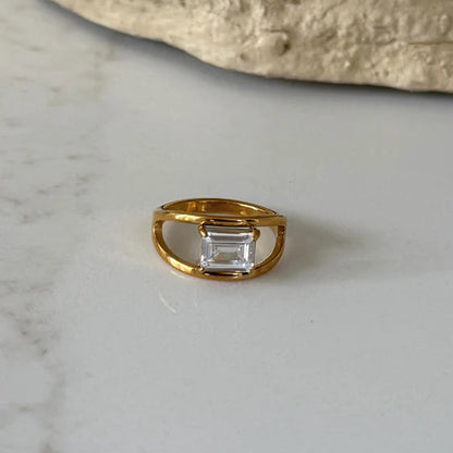 Chansuttpearls - The Hannah Ring Water Resistant 18K Gold Plated Stainless Steel 0