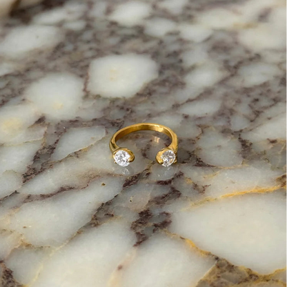 Chansuttpearls Valentina Ring Water Resistant Adjustable 18K Gold Plated Stainless Steel 0