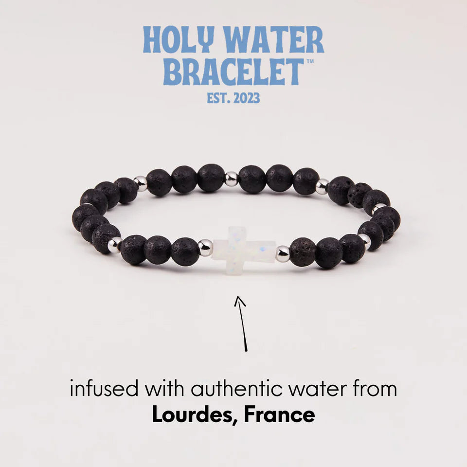 HW005 Holy Water Men's Bracelet in Lava Rock