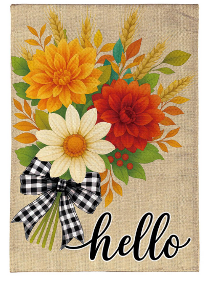 BFKQCGF25 Evergreen Hello Fall Floral Garden Flag 0