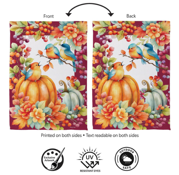 SX04C4SHF525 Evergreen Bird Talk Sueded House Flag 0