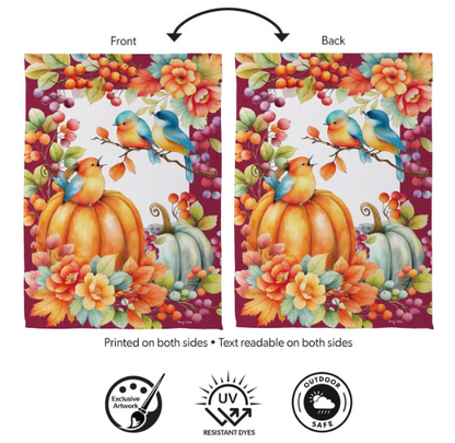 SX04C4SHF525 Evergreen Bird Talk Sueded House Flag 0