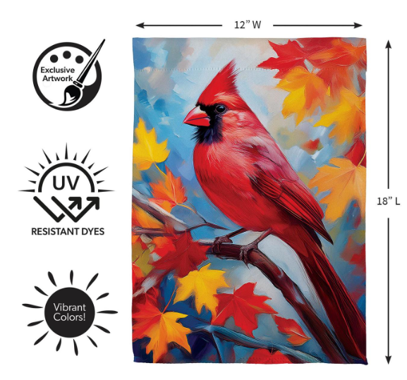 SXSNQSGF525 Evergreen Colorful Cardinal Garden Flag 0
