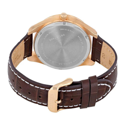 BI1033-04E Citizen Quartz Men's Rose Gold Calendar Brown Leather Watch