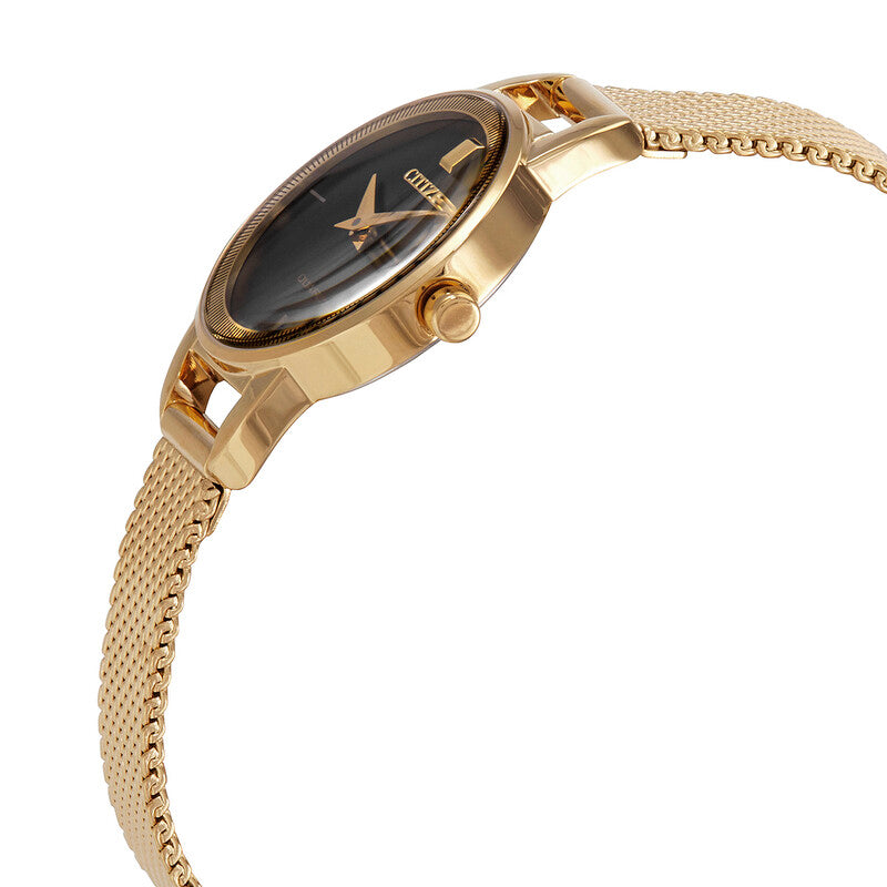 EZ7002-54E Citizen Gold-Tone Stainless Quartz Black Dial Ladies Watch