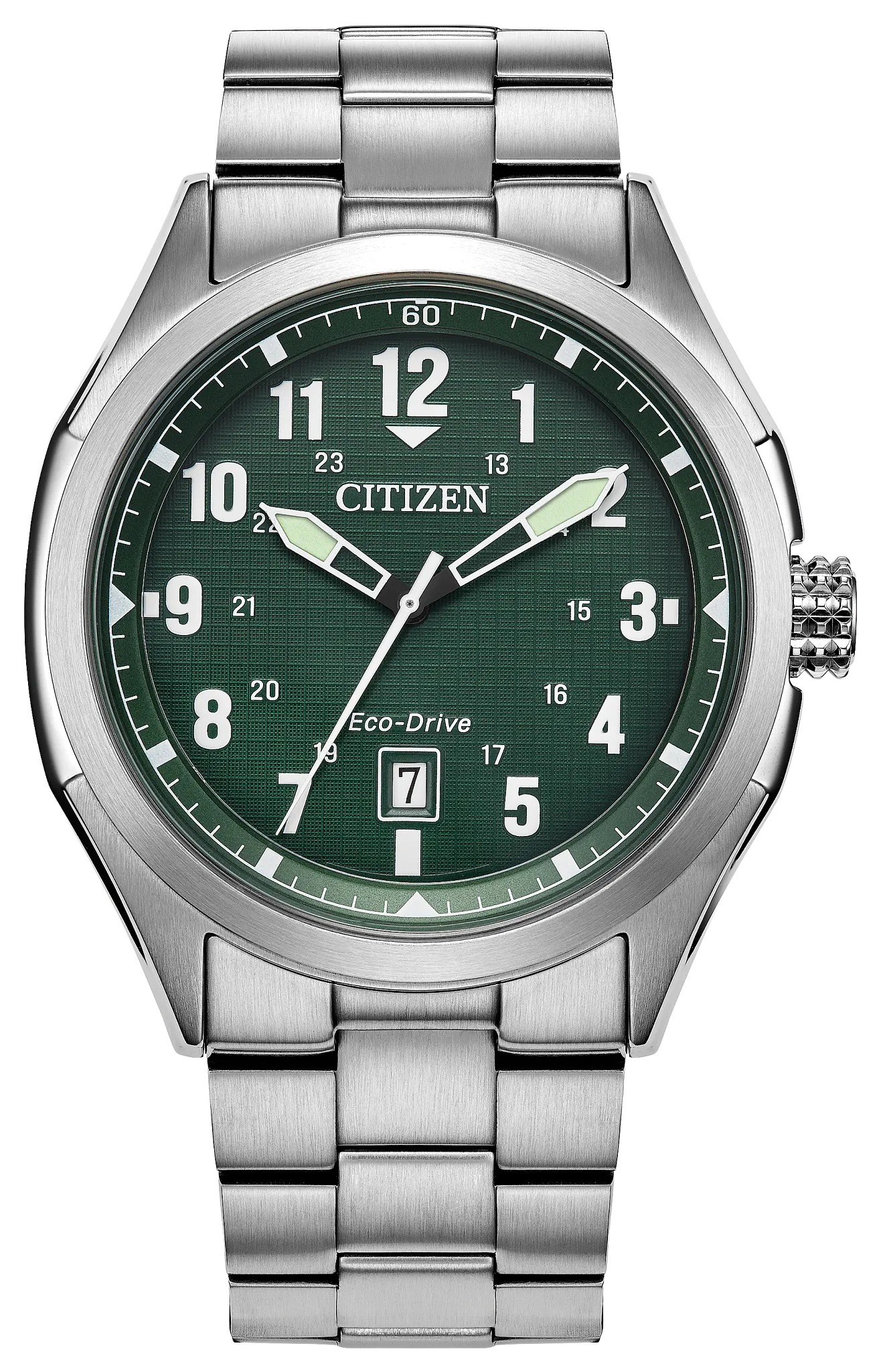 AW1890-51X Citizen Terra Force Men's Silver-Tone Stainless Steel Bracelet Watch 42mm
