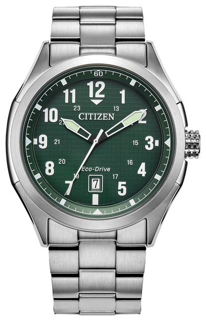 AW1890-51X Citizen Terra Force Men's Silver-Tone Stainless Steel Bracelet Watch 42mm
