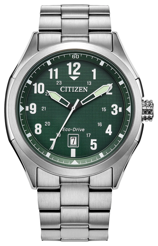 AW1890-51X Citizen Terra Force Men's Silver-Tone Stainless Steel Bracelet Watch 42mm