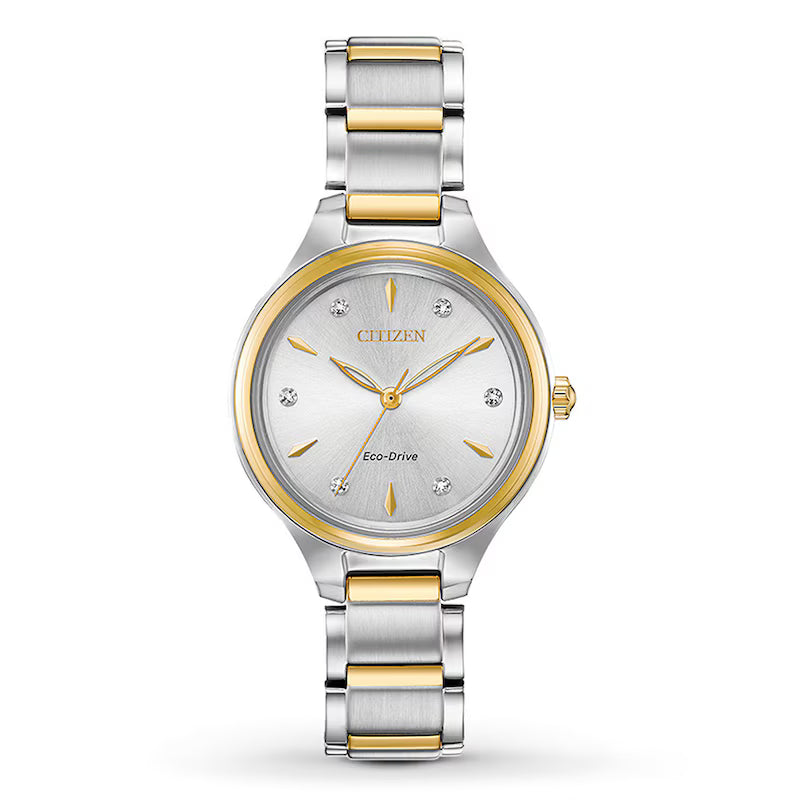 FE2104-50A Citizen Eco-Drive Women's Corso Diamond-Accent Two-Tone Stainless Steel Bracelet Watch 29mm