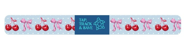 PP-0226-TRACK-TAP-TRTL-CHRY Simply Southern Tap Tracking Turtle Bracelet Cherry Print