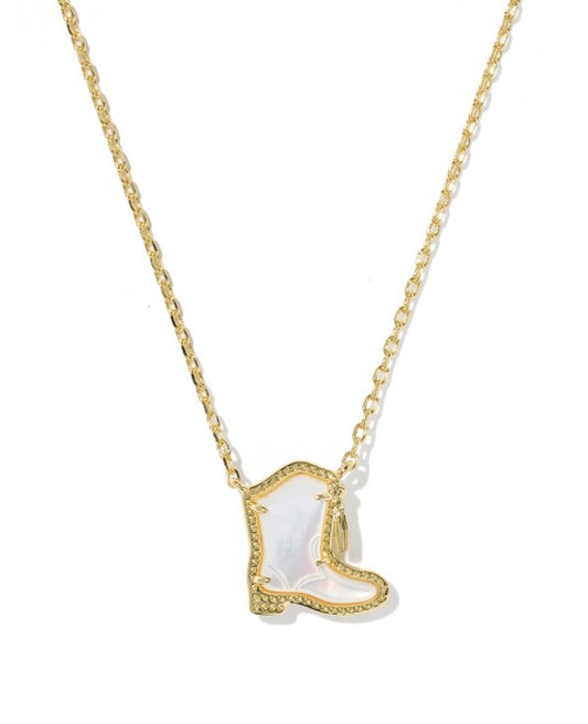 9608893342 Kendra Scott Drill Team Boot Short Necklace in Gold Ivory Mother Of Pearl 0