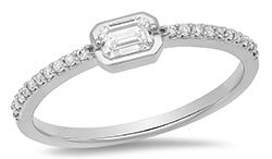XL-1035-SS Sterling Silver .28CTW Lab Grown Diamond Emerald Cut Ring