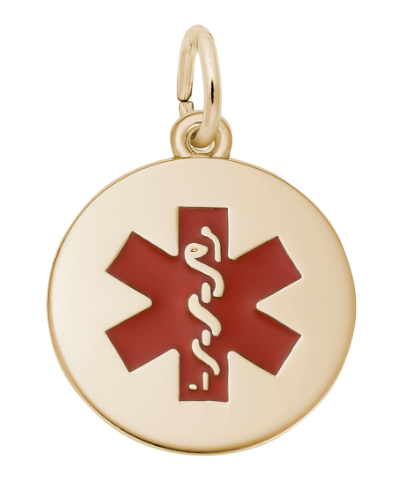 R5098 Rembrandt Gold Plated Medical Symbol Charm 0