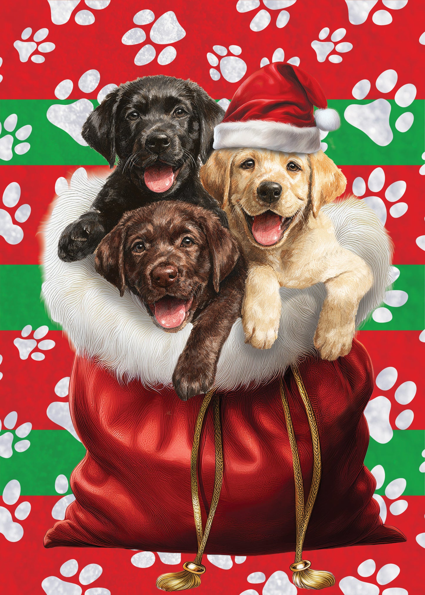 3090WC Custom Decor WC-Pup Stocking Garden Flag