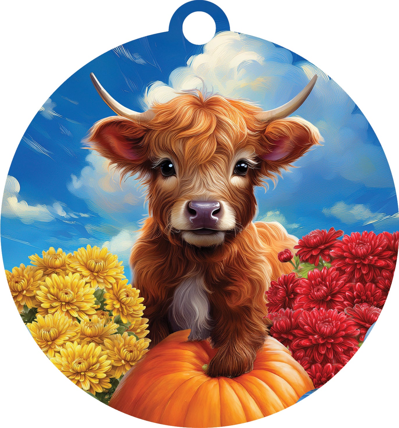 3523 Custom Decor Large Hang Around Highland Pumpkin
