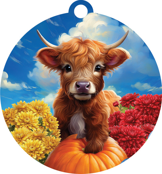 3523 Custom Decor Large Hang Around Highland Pumpkin