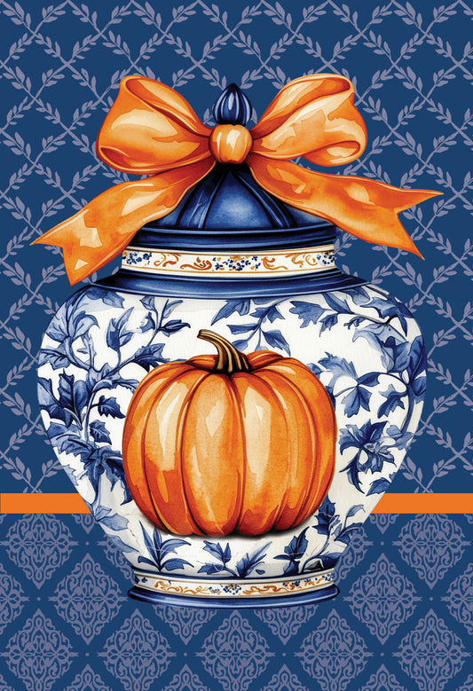 3000WC Custom Decor WC-Pumpkin Ginger Jar Garden Flag