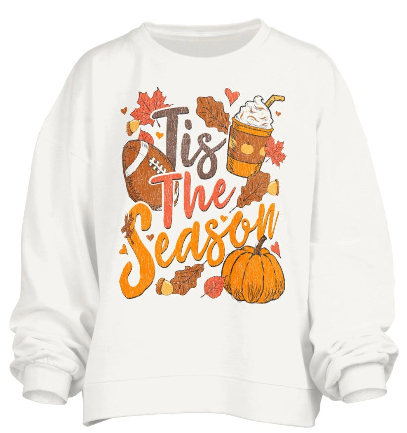 RDG65C22TIZ Royce Apparel "Tis the Fall" Fleece White