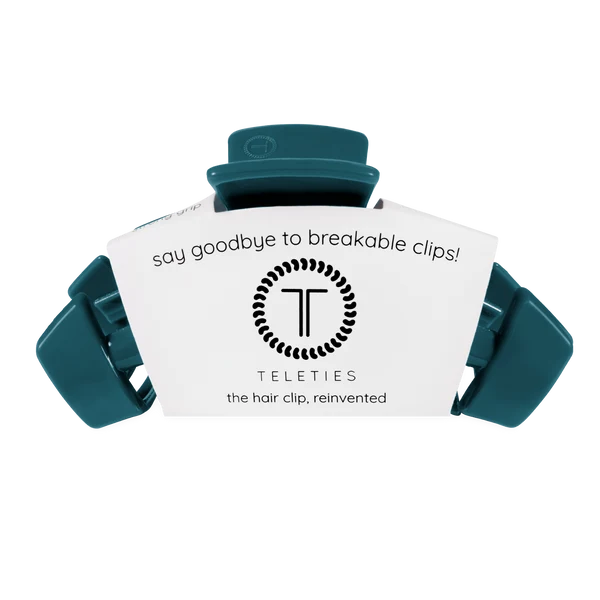 TT-CL01-258 Teleties Large Claw Clip Teal with It 0