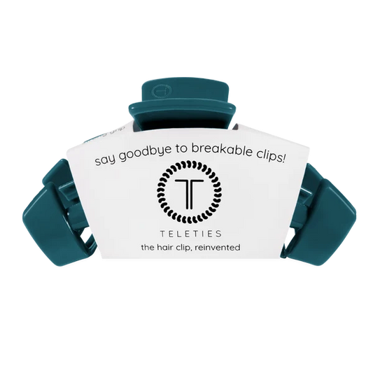 TT-CL01-258 Teleties Large Claw Clip Teal with It 0