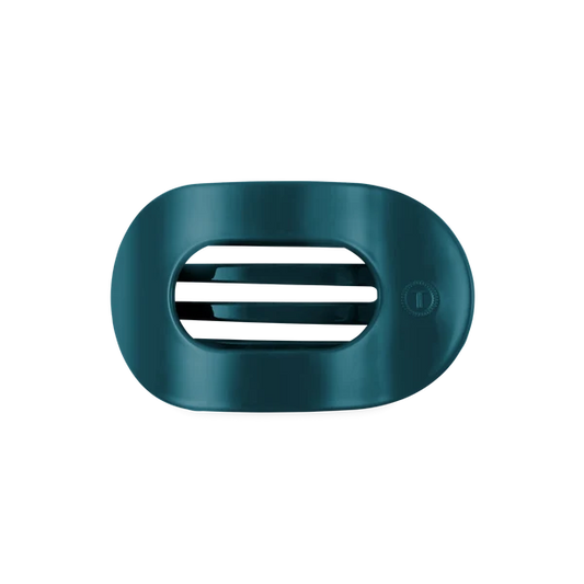 TT-FCM01-258 Teleties Medium Flat Round Clip Teal with It 0