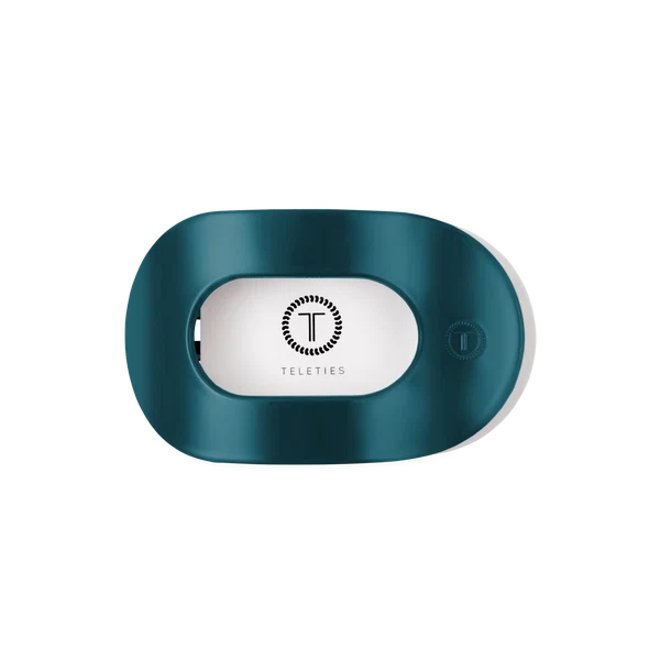 TT-FCM01-258 Teleties Medium Flat Round Clip Teal with It 0