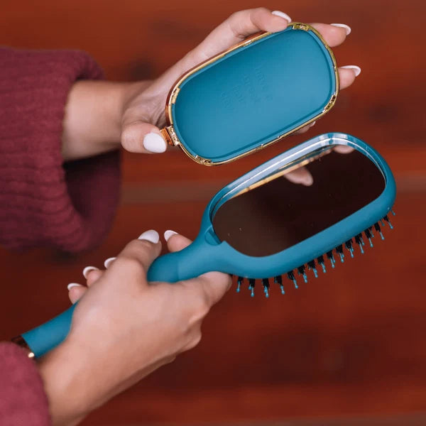 TT-BOAR-005 Teleties Boar Bristle Brush Teal with It 0