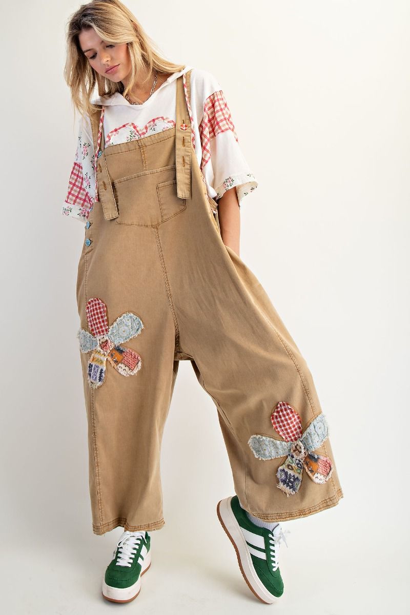 EB56395 Easel Flower Patch Camel Overalls 0