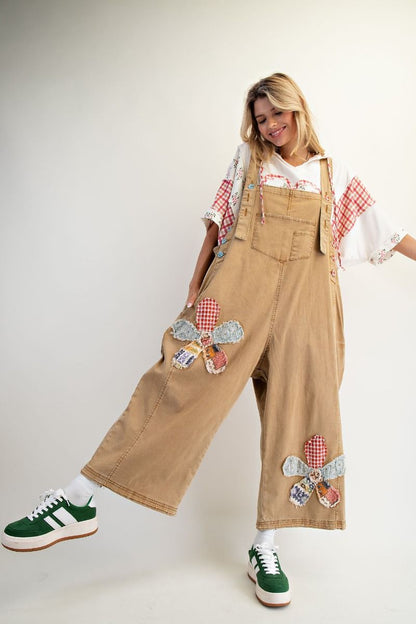 EB56395 Easel Flower Patch Camel Overalls 0