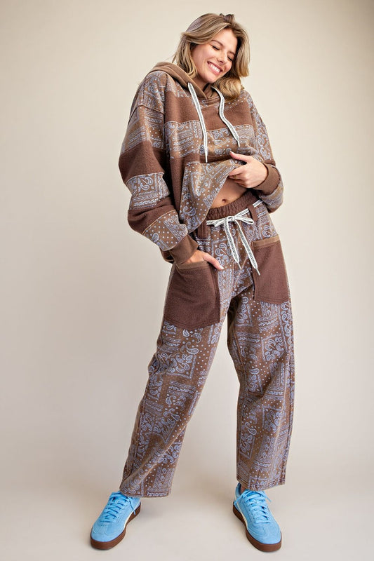 EB58129 Easel Ash Bandana Print Pants 0