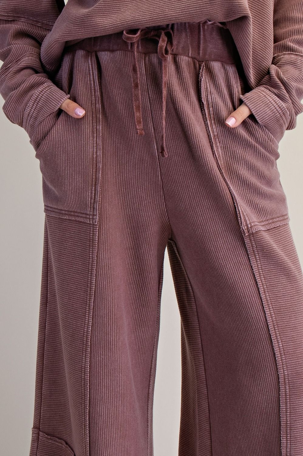 EB90145 Easel Hot Chocolate Textured Thermal Pants 0