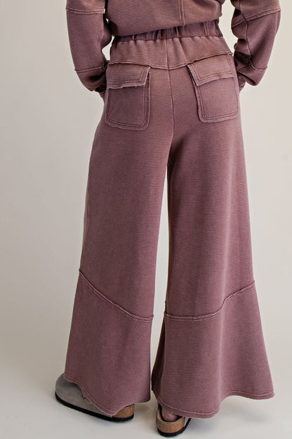 EB90145 Easel Hot Chocolate Textured Thermal Pants 0