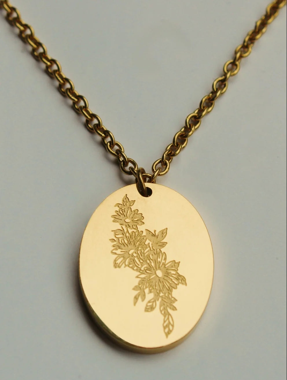 BFN-SEP-G By Grace Jewelry September Aster Birth Flower Necklace 14K PVD Plated 0