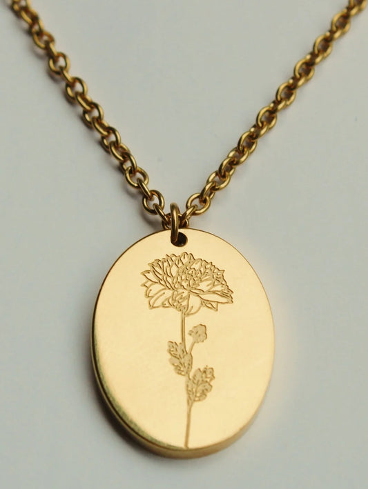 BFN-NOV-G By Grace Jewelry November Chrysanthemum Necklace 14K PVD Plated 0