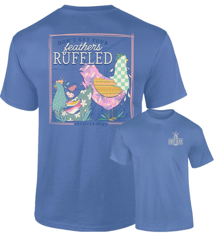Feathersruffledpatternchickens-ss Southernology Tee Mystic Blue 0