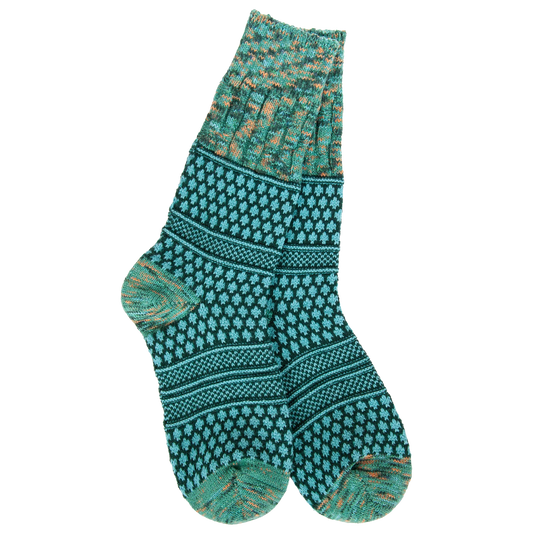 77006 WS77724 World's Softest Socks Weekend Gallery Textured Crew Woodland Multi 0