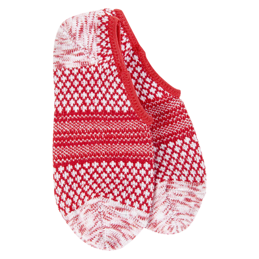 76381 WSGALFO World's Softest Socks Holiday Weekend Textured Footsie Peppermint Multi 0