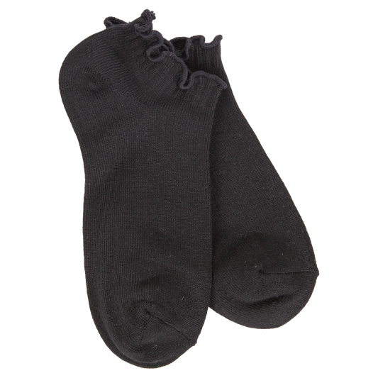 77010 WSLRUFF World's Softest Socks Weekend Low Ruffle Socks Black 0