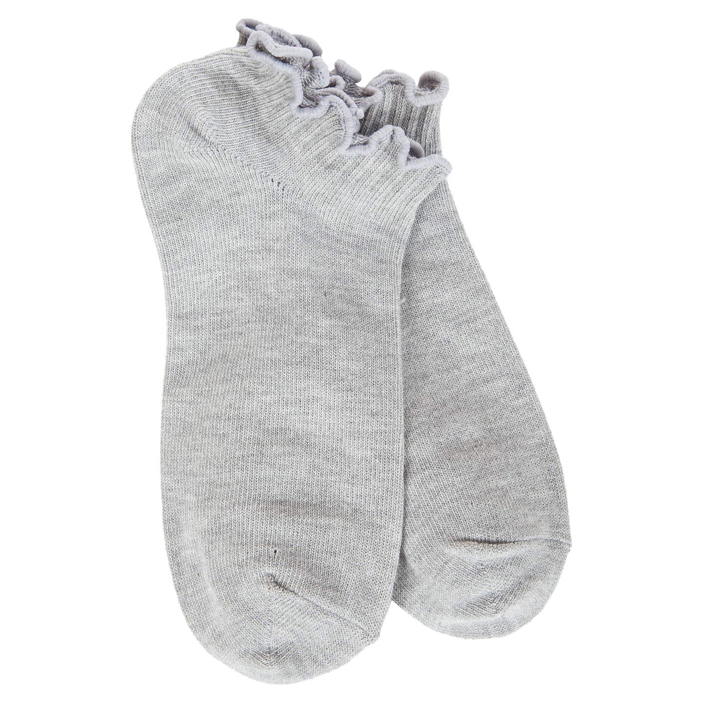 77012 WSLRUFF World's Softest Socks Weekend Low Ruffle Heather Grey 0