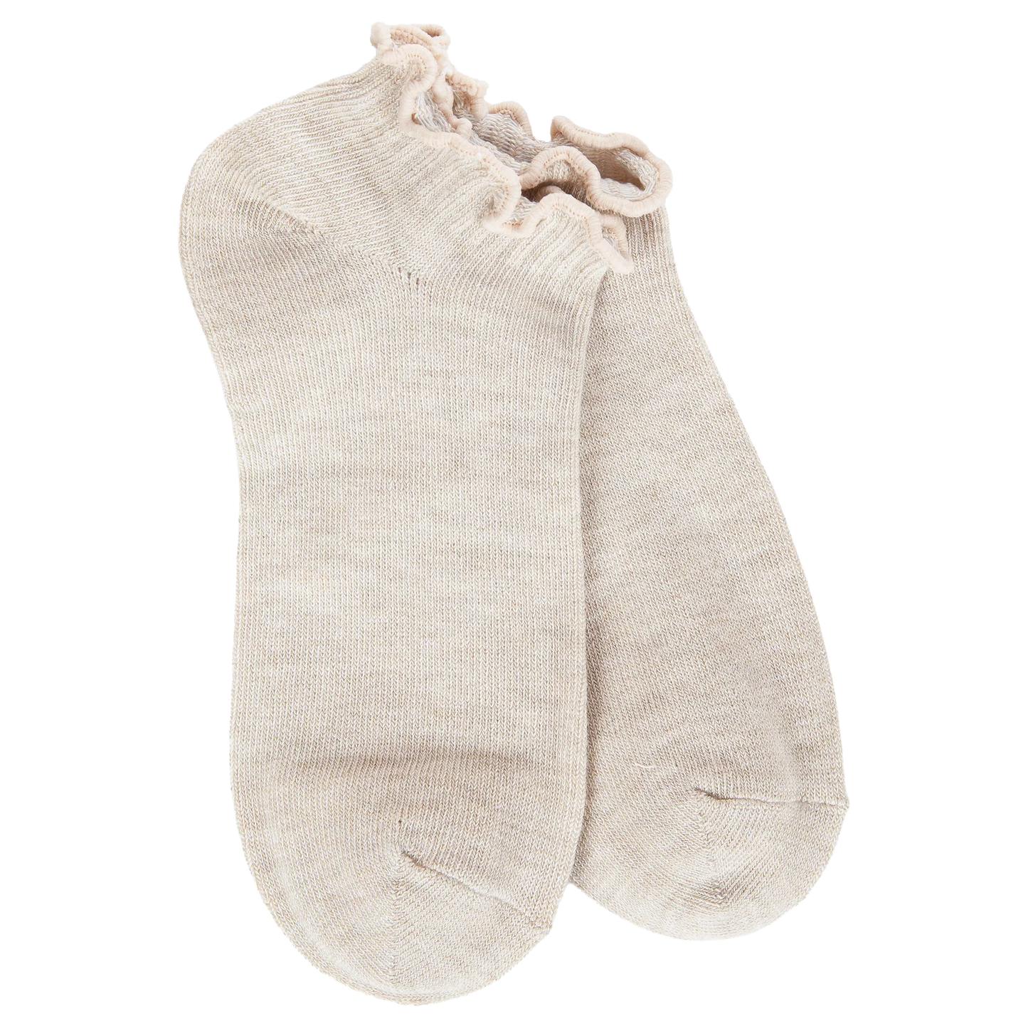 77013 WSLRUFF World's Softest Socks Weekend Low Ruffle Socks Heather Oatmeal 0